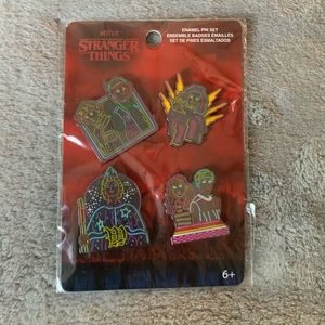 Funko Netflix Stranger Things 3 Enamel Pin Set of 4 Pins Neon Blacklight Eleven